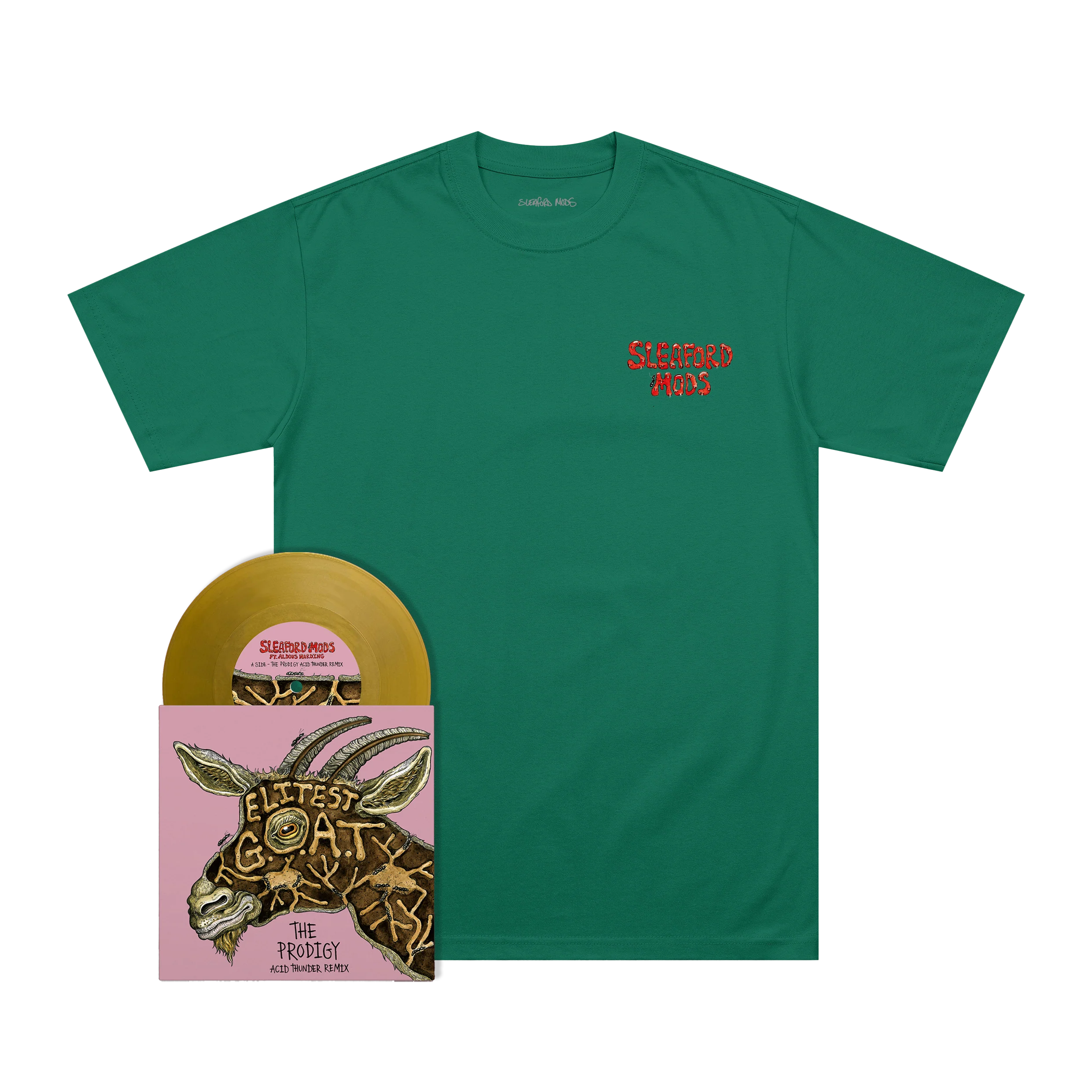 Elitist G.O.A.T. (The Prodigy Acid Thunder Remix): Gold Vinyl 7" Single + Tee