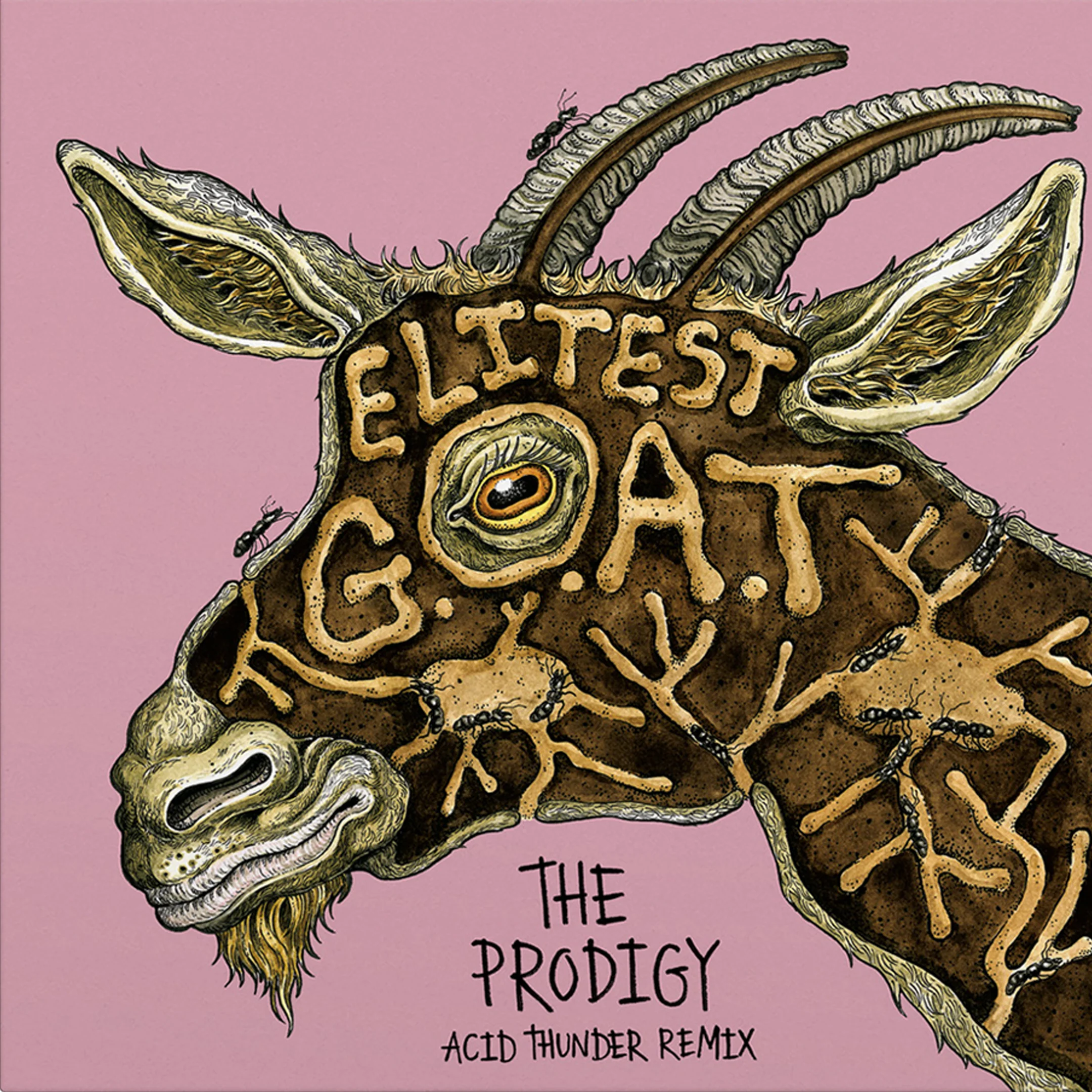 Elitist G.O.A.T. (The Prodigy Acid Thunder Remix): Gold Vinyl 7" Single - Image 2