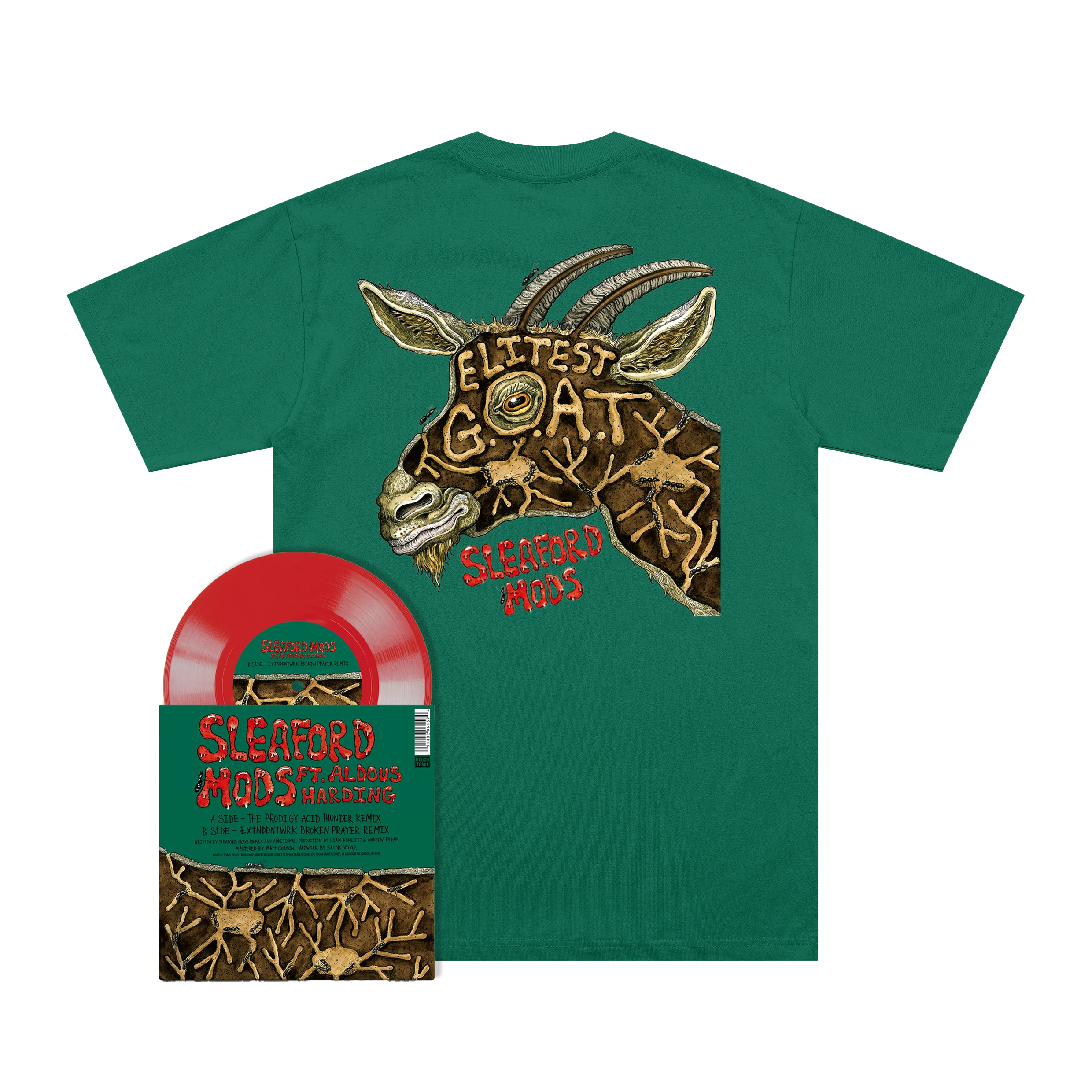 Elitist G.O.A.T. (The Remixes): Red Vinyl 7" Single + Tee - Image 2