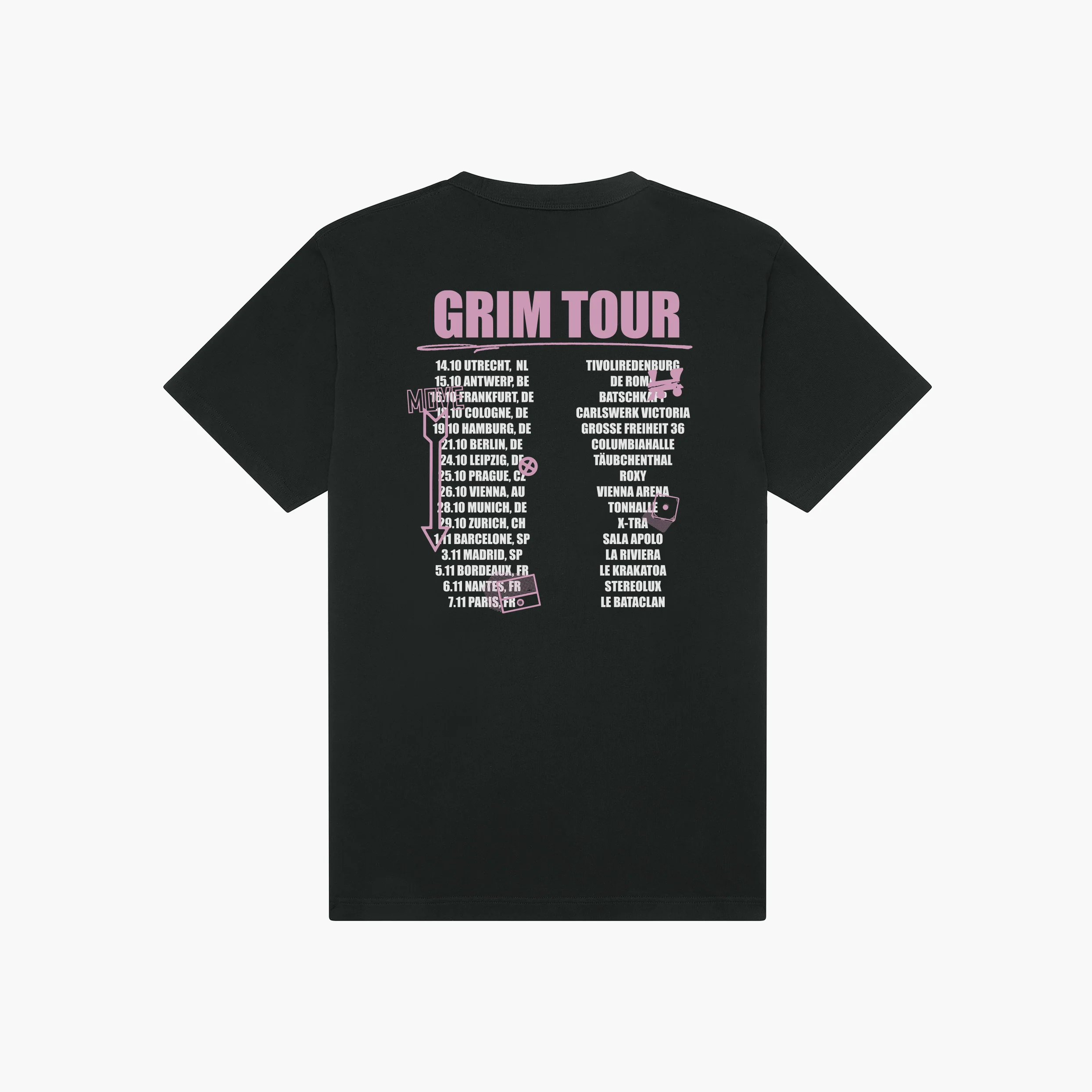 GRIM TOUR (EU) Black T-Shirt - Image 2