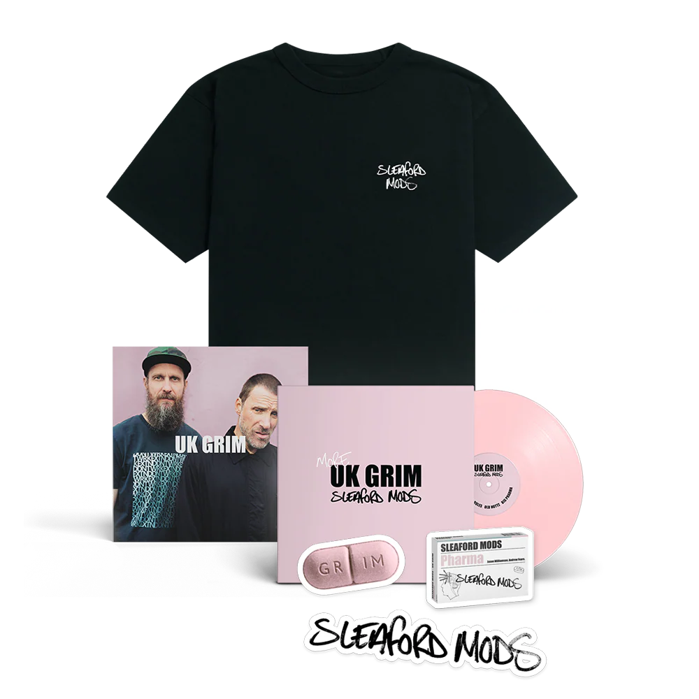 MORE UK GRIM: Double Album, T-Shirt + Sticker Pack