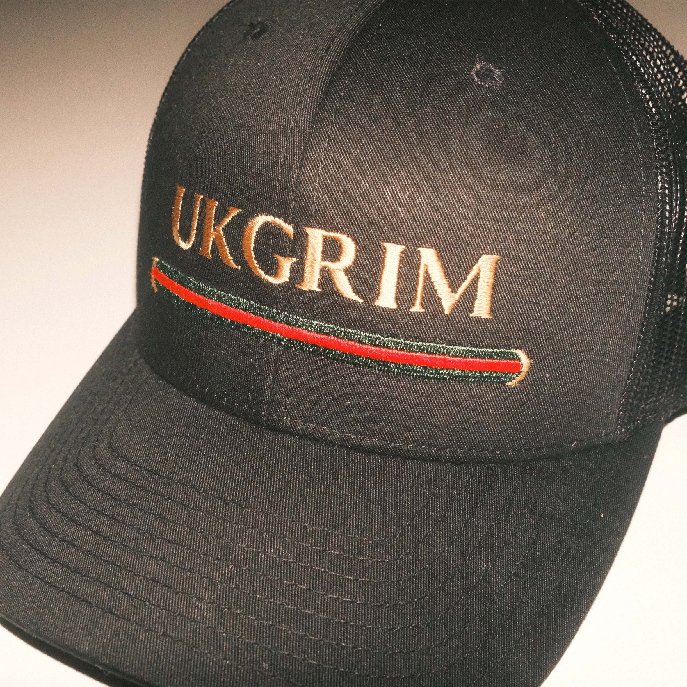 UK GRIM: Black Cap (w/ Embroidered Logo) - Image 4